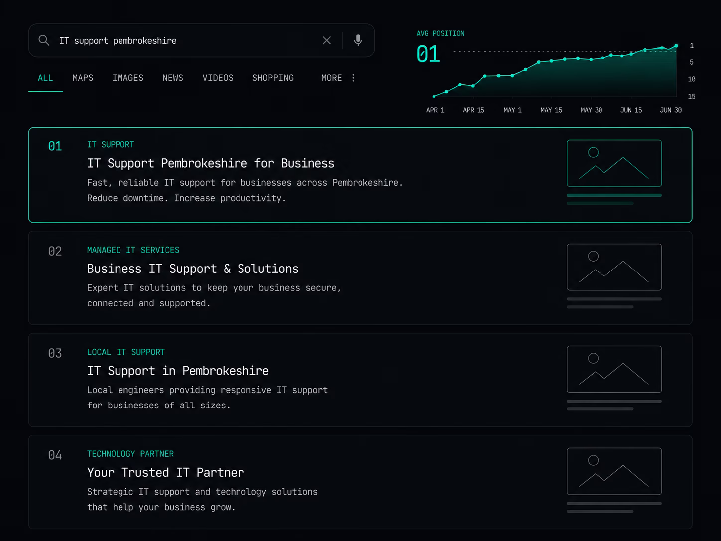 SEO — stylized service preview